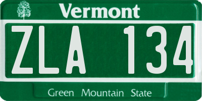 VT license plate ZLA134