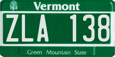 VT license plate ZLA138