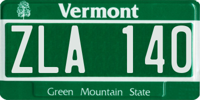 VT license plate ZLA140