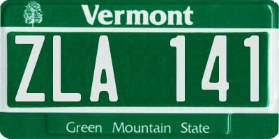 VT license plate ZLA141
