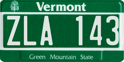 VT license plate ZLA143