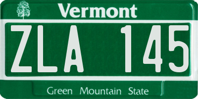 VT license plate ZLA145