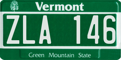 VT license plate ZLA146