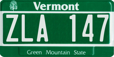 VT license plate ZLA147