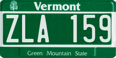 VT license plate ZLA159