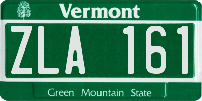 VT license plate ZLA161