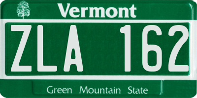 VT license plate ZLA162
