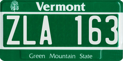 VT license plate ZLA163
