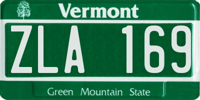 VT license plate ZLA169