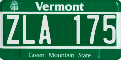 VT license plate ZLA175