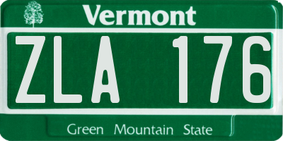 VT license plate ZLA176