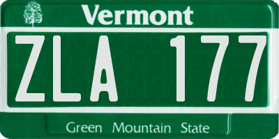 VT license plate ZLA177