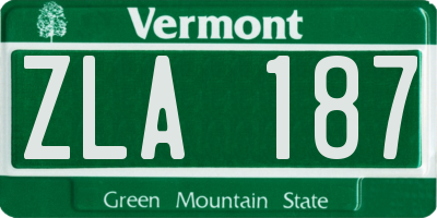 VT license plate ZLA187