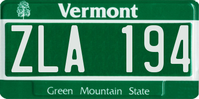 VT license plate ZLA194