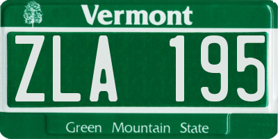 VT license plate ZLA195