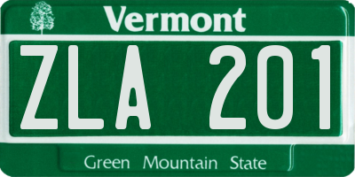 VT license plate ZLA201