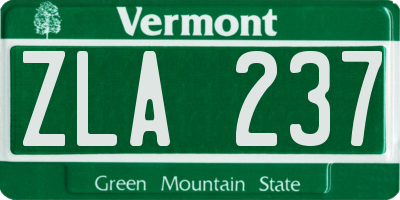 VT license plate ZLA237