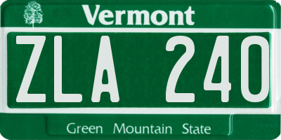 VT license plate ZLA240