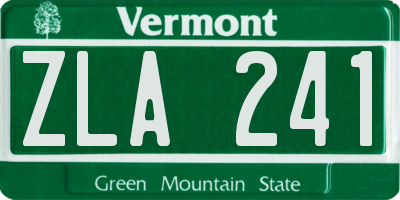 VT license plate ZLA241