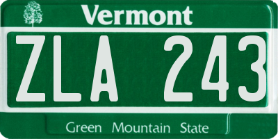 VT license plate ZLA243