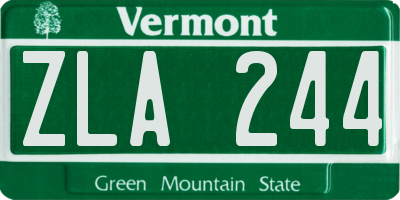 VT license plate ZLA244