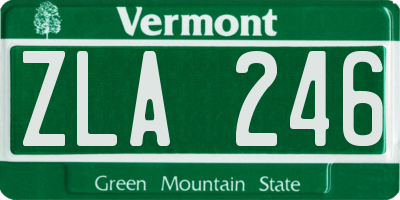 VT license plate ZLA246