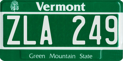 VT license plate ZLA249