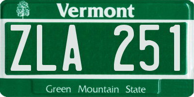 VT license plate ZLA251