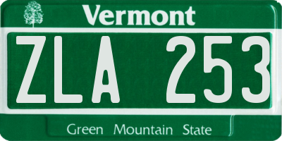 VT license plate ZLA253