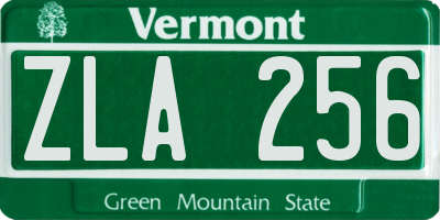 VT license plate ZLA256