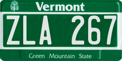 VT license plate ZLA267