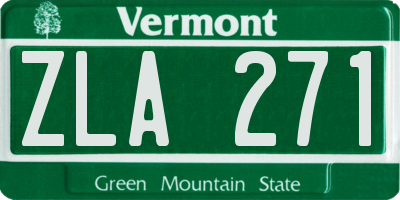 VT license plate ZLA271