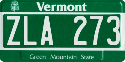 VT license plate ZLA273