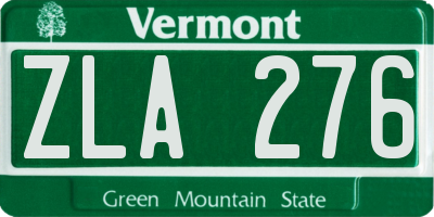 VT license plate ZLA276