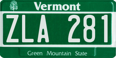 VT license plate ZLA281