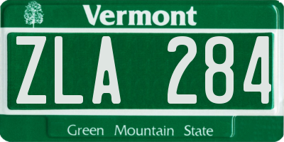 VT license plate ZLA284