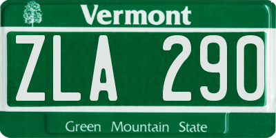VT license plate ZLA290