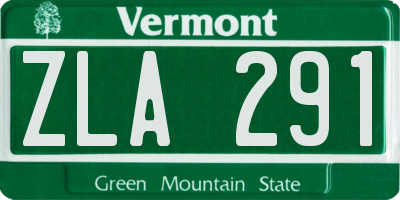 VT license plate ZLA291
