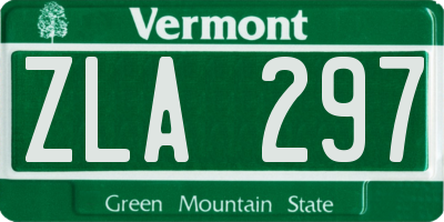 VT license plate ZLA297