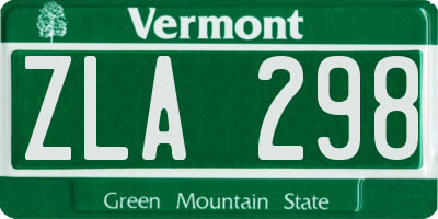 VT license plate ZLA298