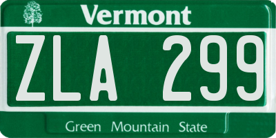 VT license plate ZLA299
