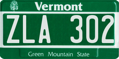 VT license plate ZLA302