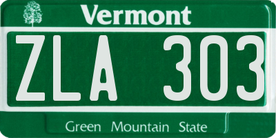 VT license plate ZLA303