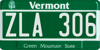 VT license plate ZLA306