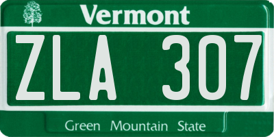 VT license plate ZLA307