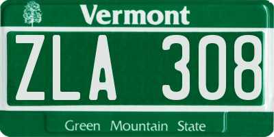 VT license plate ZLA308