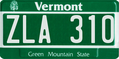 VT license plate ZLA310