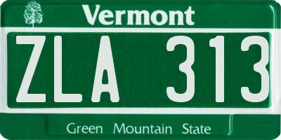 VT license plate ZLA313