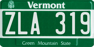 VT license plate ZLA319