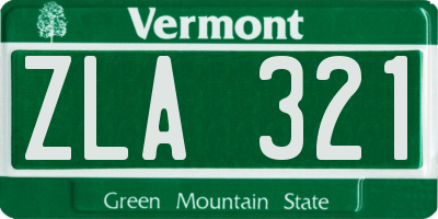 VT license plate ZLA321